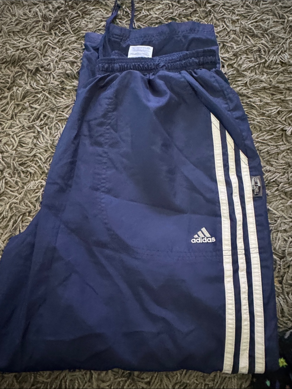 Women’s adidas Navy Joggers with White Three-Stripes